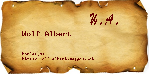Wolf Albert névjegykártya