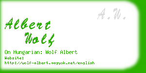 albert wolf business card